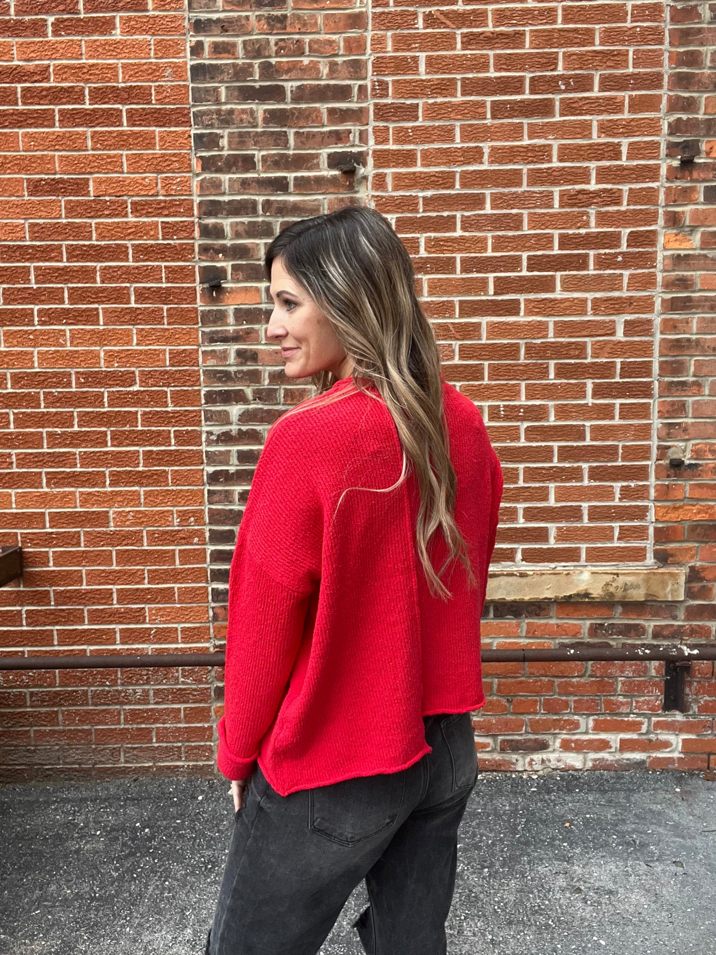 The Bedford Raw Rolled Hem Sweater