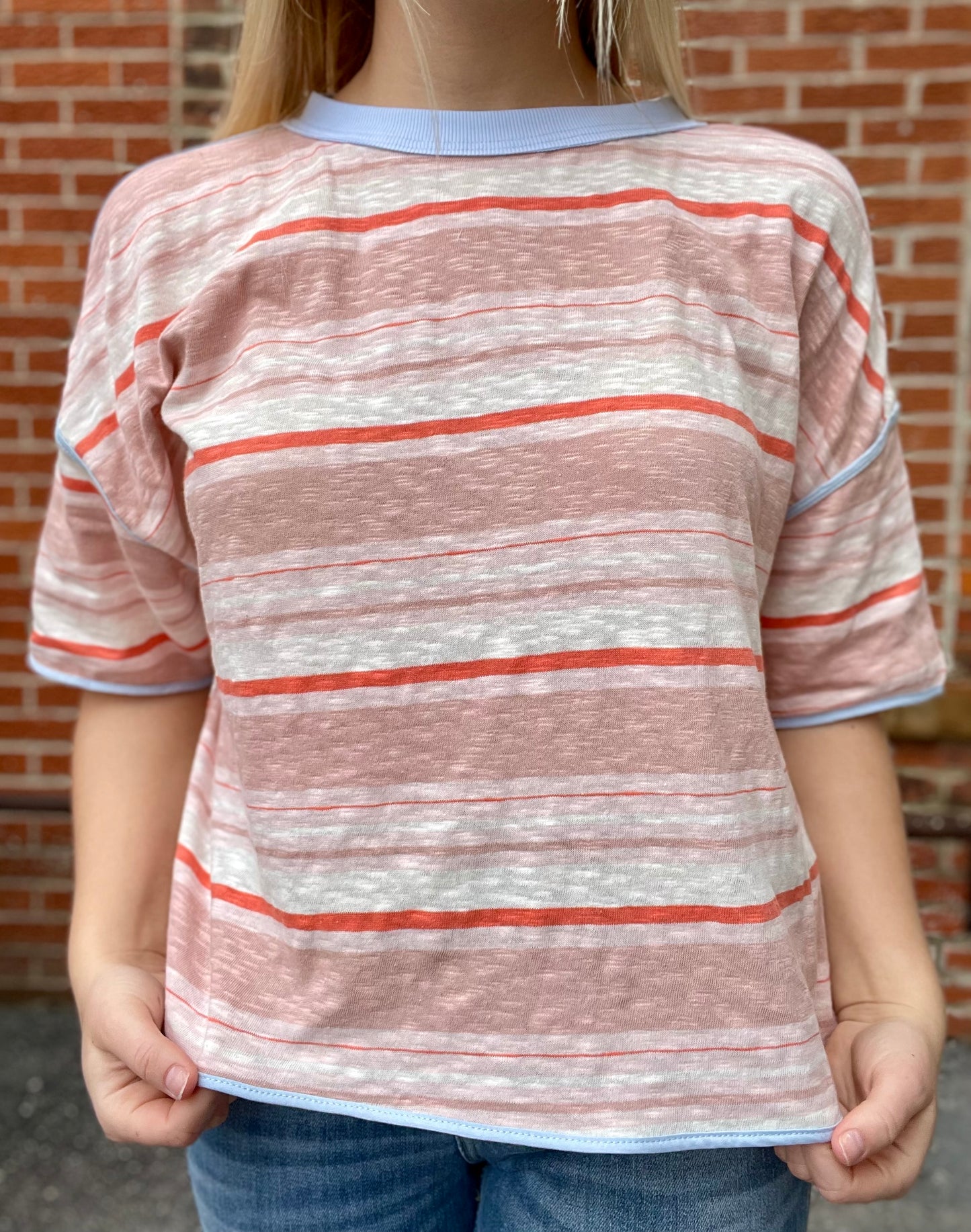 The Elira Color Block Striped Tee
