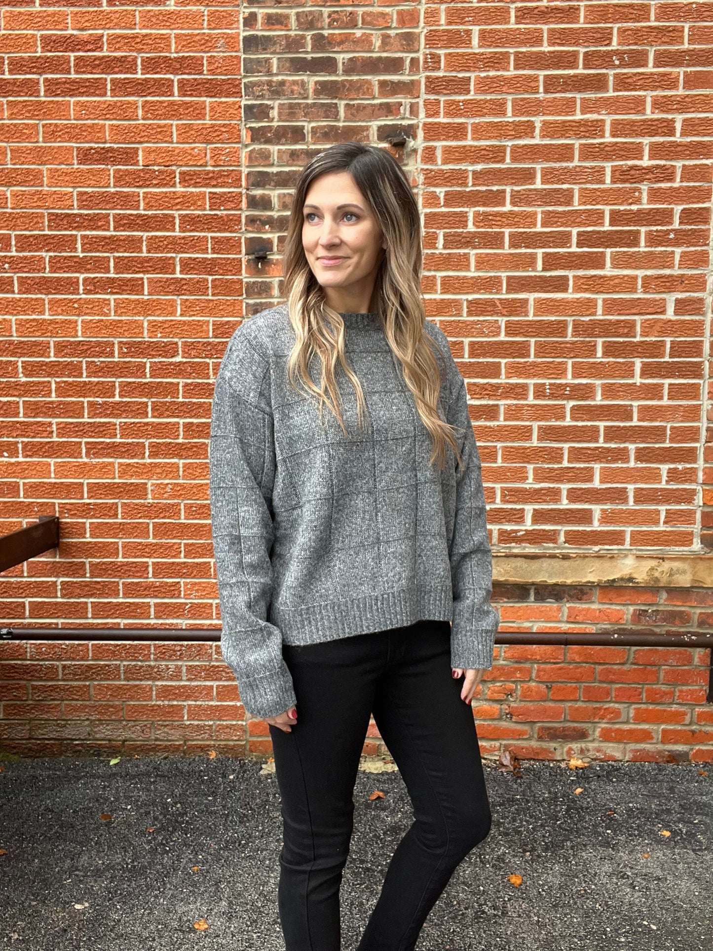 The Kimmy Windowpane Knit Sweater