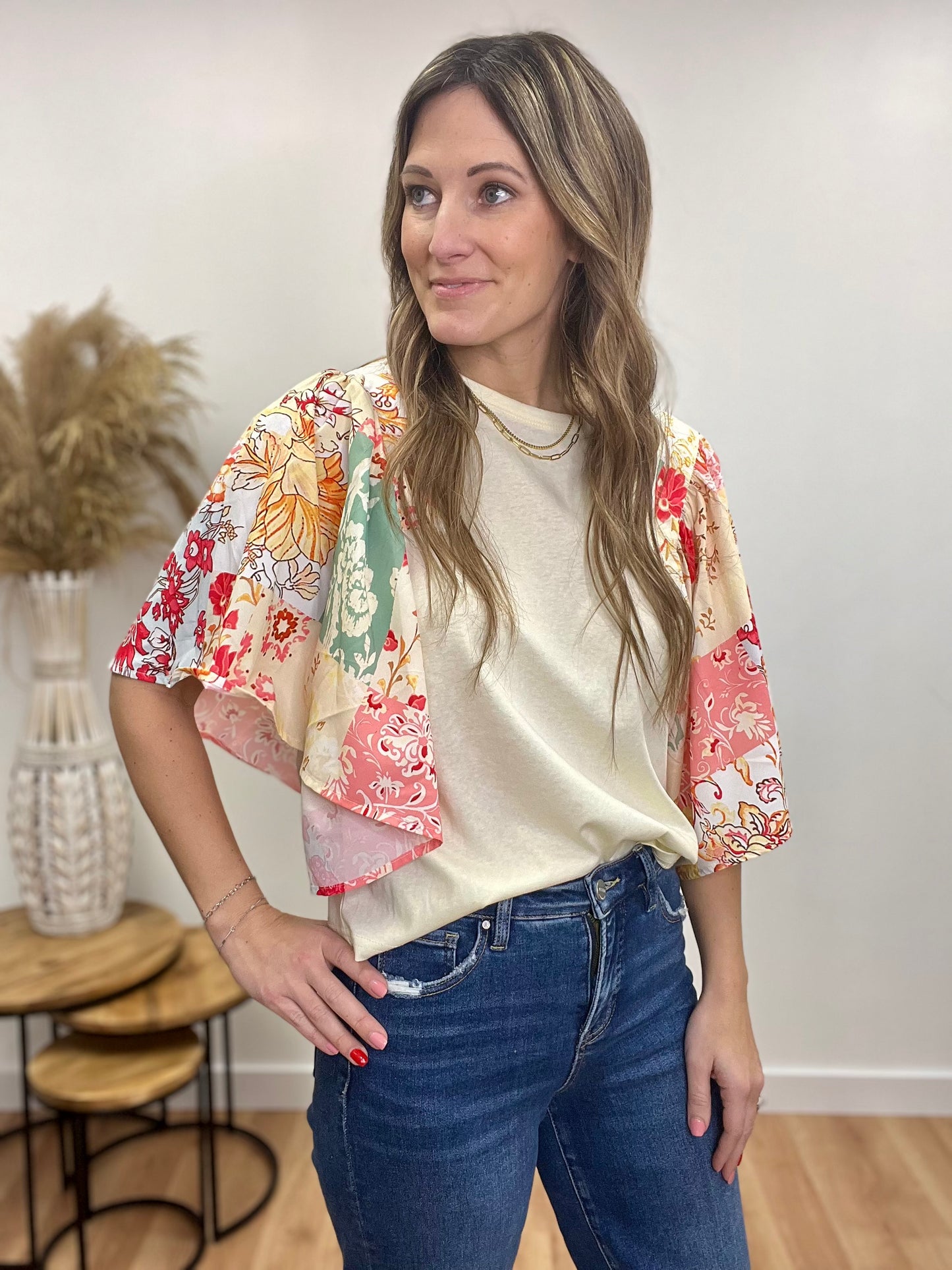 The Blossom Cream Floral Top