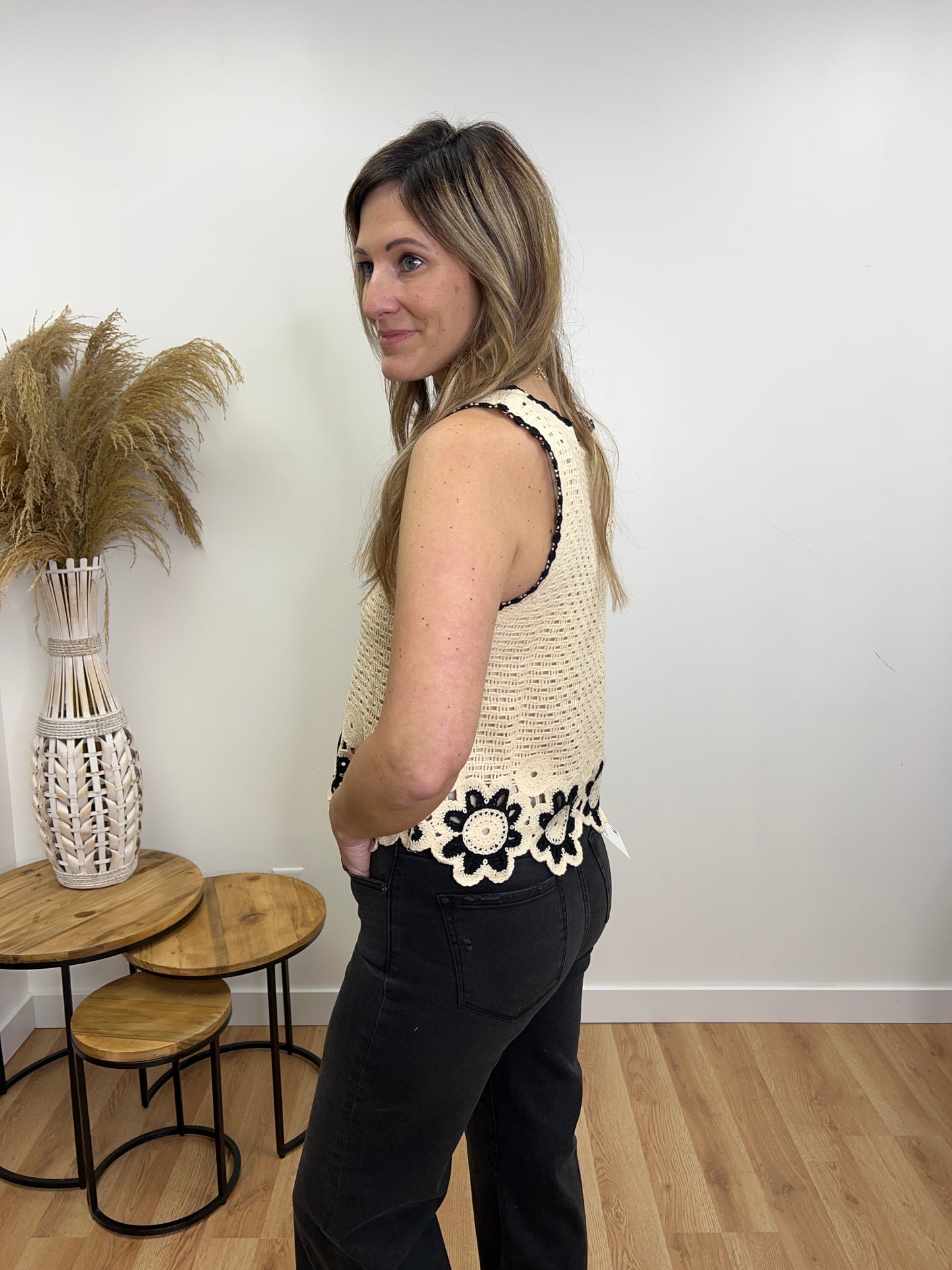 The Zola Crochet Knitted Sleeveless Top