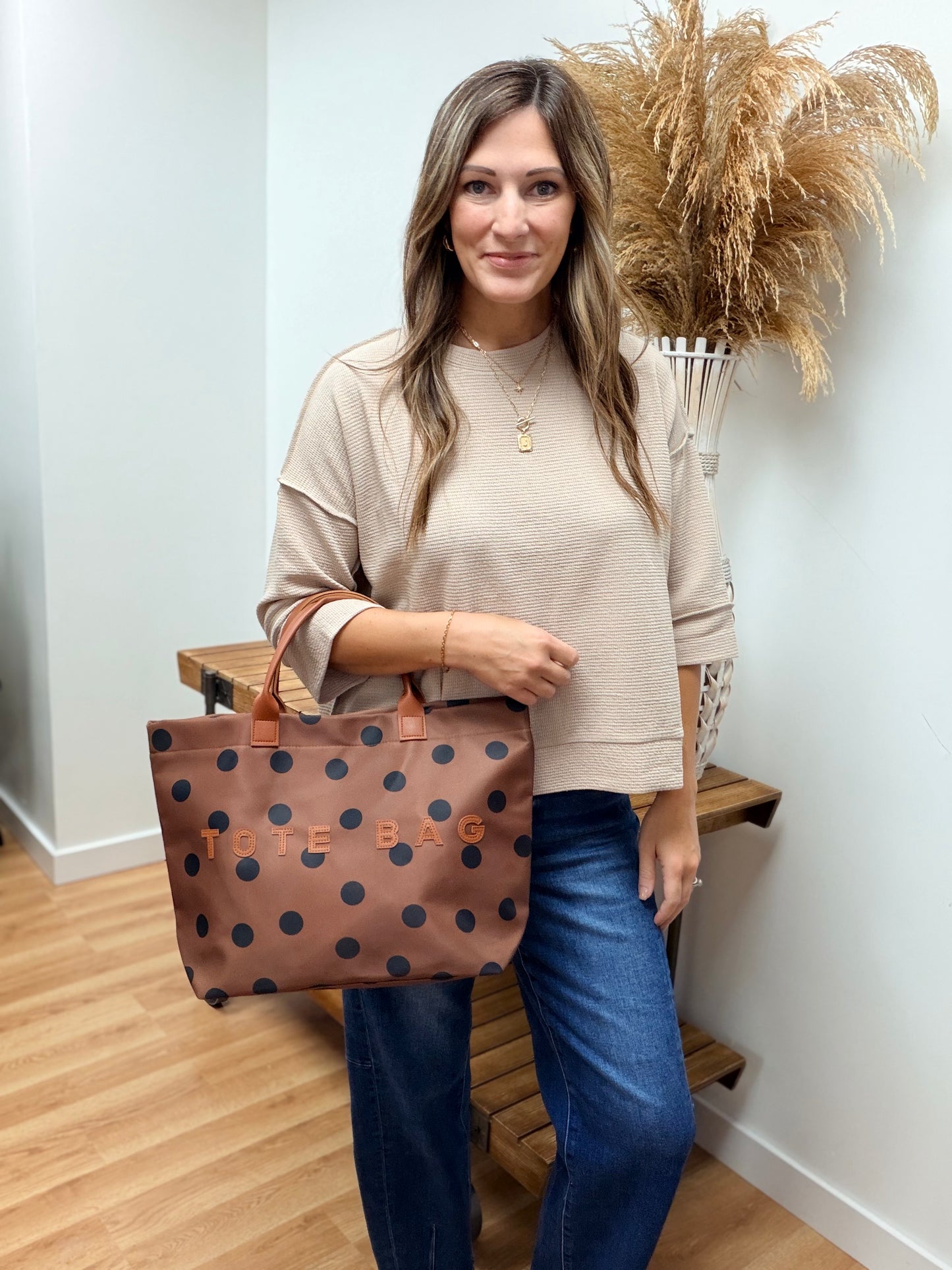 Trending Polka Dot Oxford Tote Bag
