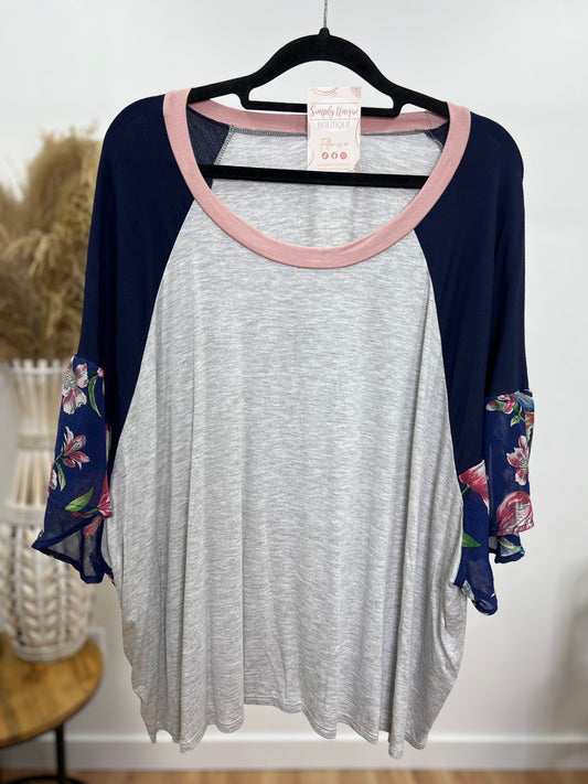 The Mayleigh Curvy Floral Mixed Top