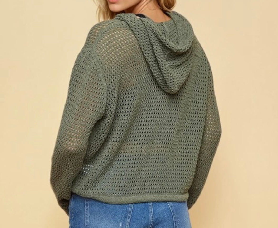 The Rolan Loose Knit Hooded Cardigan
