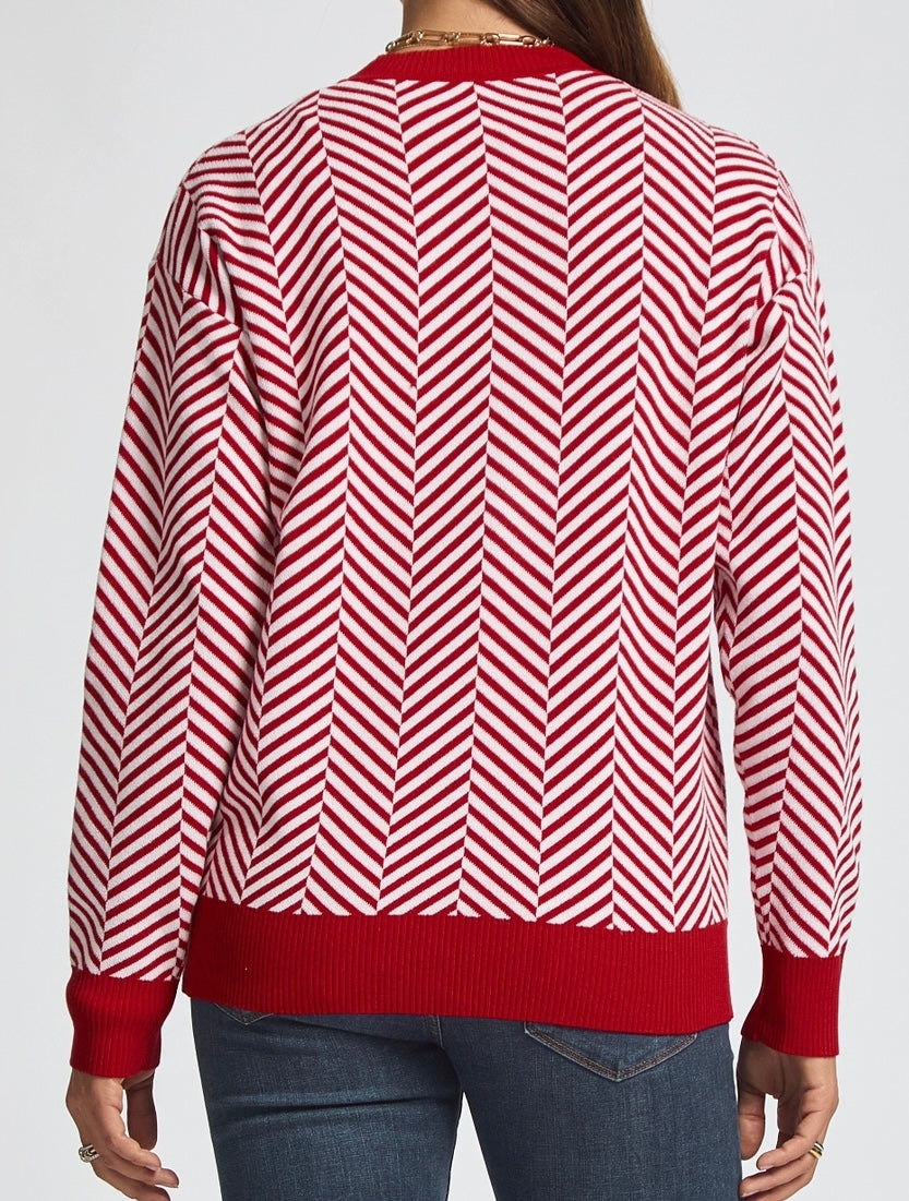 The Zoie Lightweight Christmas Chevron Sweater