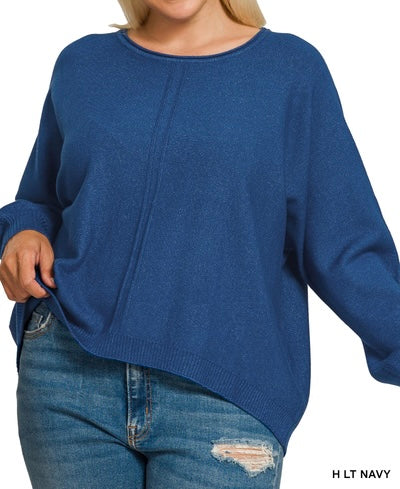 The Salma Curvy Front Seam Sweater