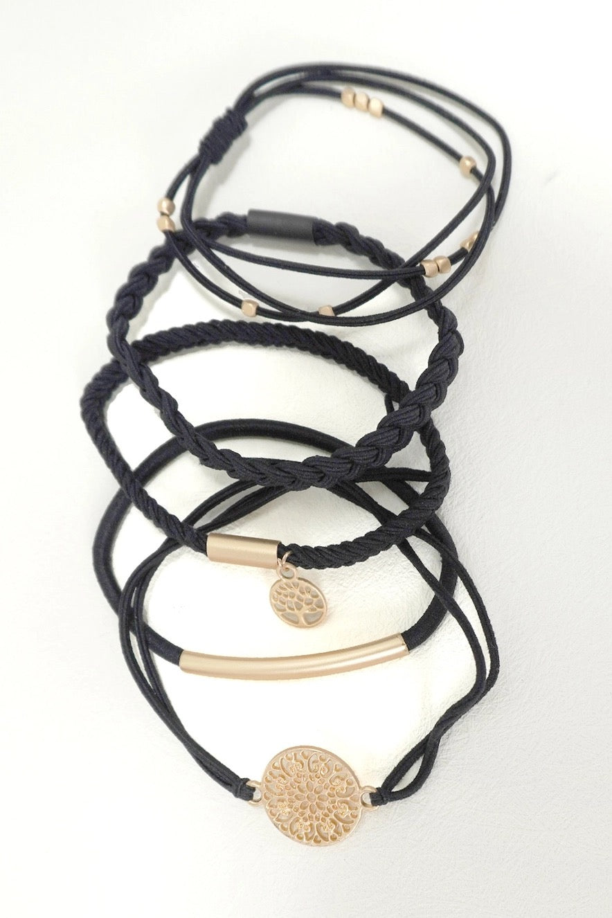 Boho Dual Function Knit Bracelet Hair Ties