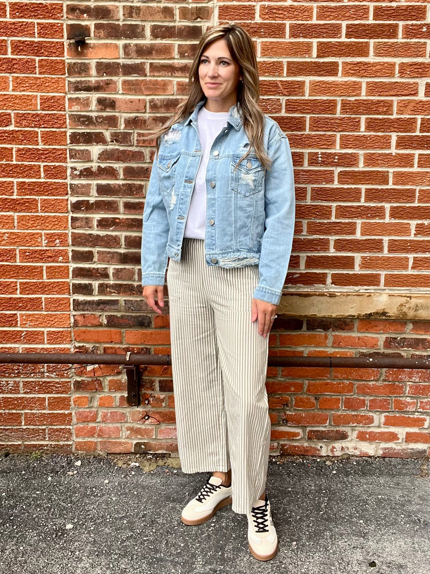 The Ansel Olive Striped Pants