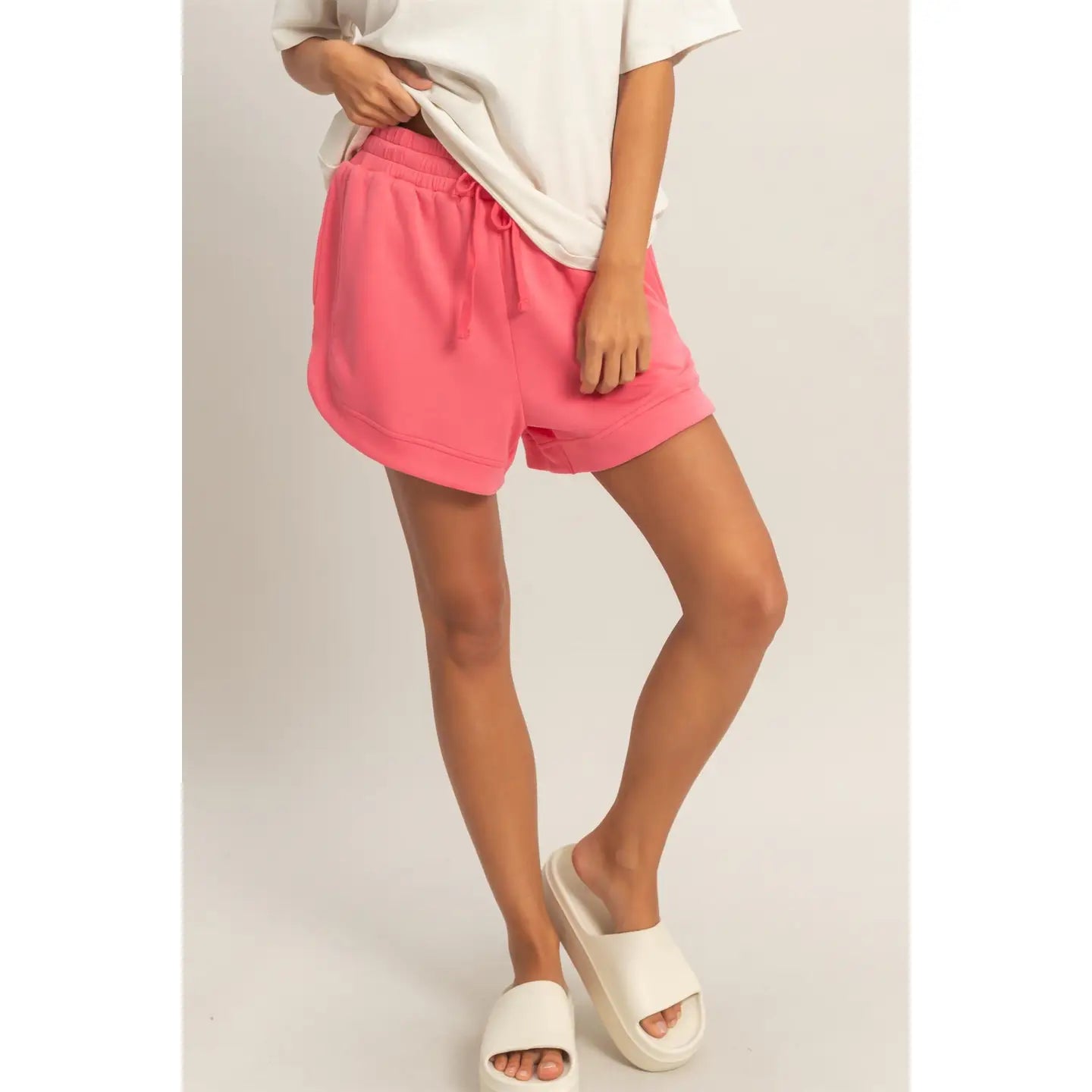 The Naia Loose Fit Elastic Lounge Shorts