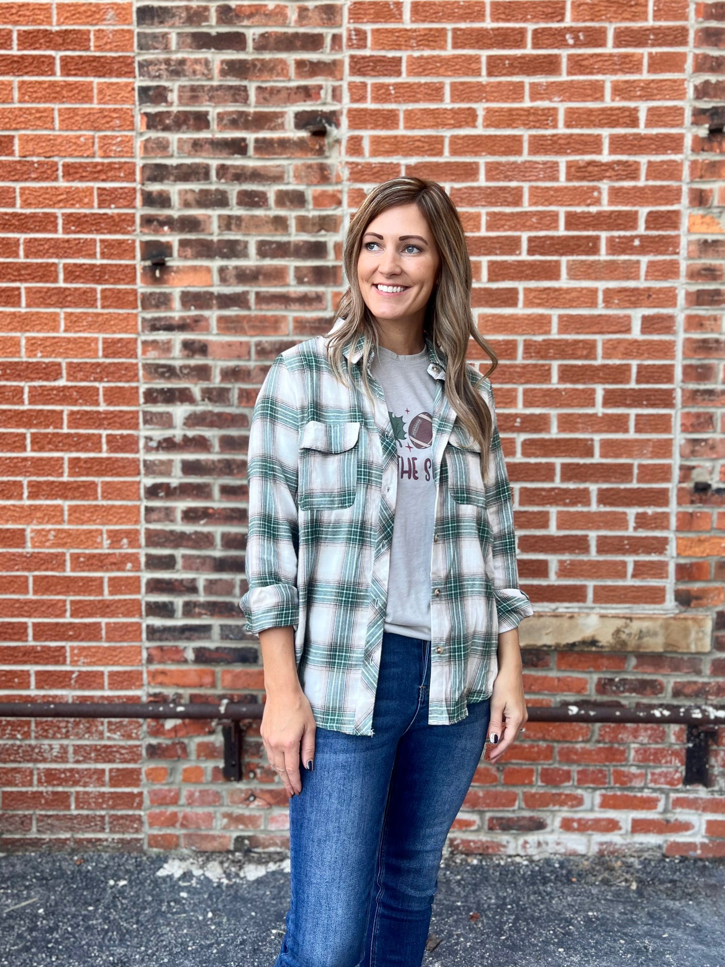 The Emma Plaid Button Front