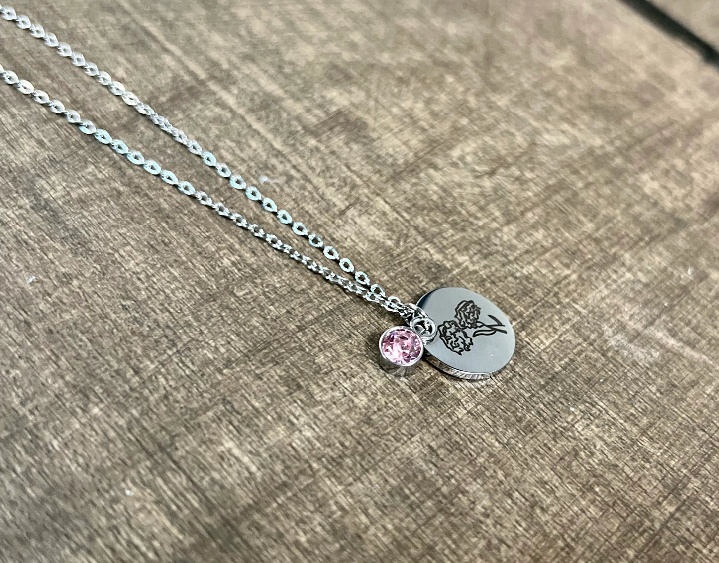 Stainless Steel Birth Flower Necklace