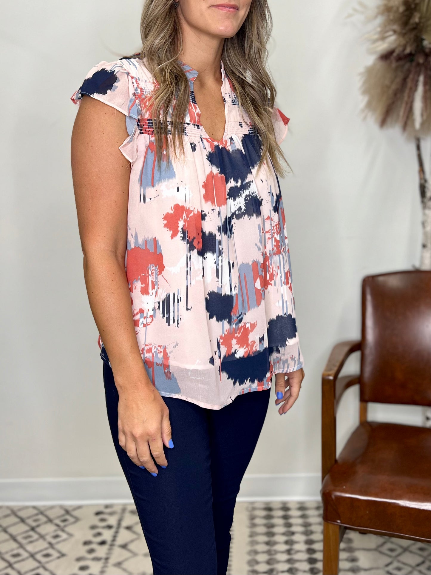 The Lainee V-Neck Brushed Blouse