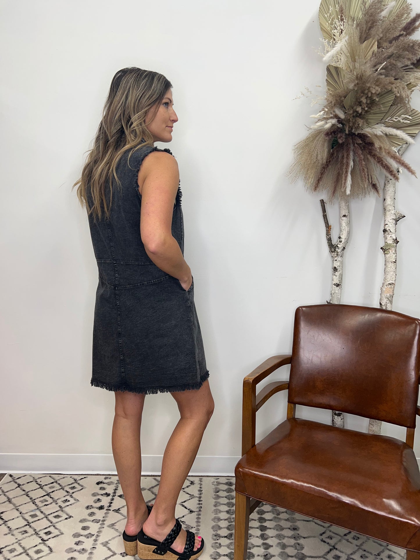The Amara Dark Denim Dress