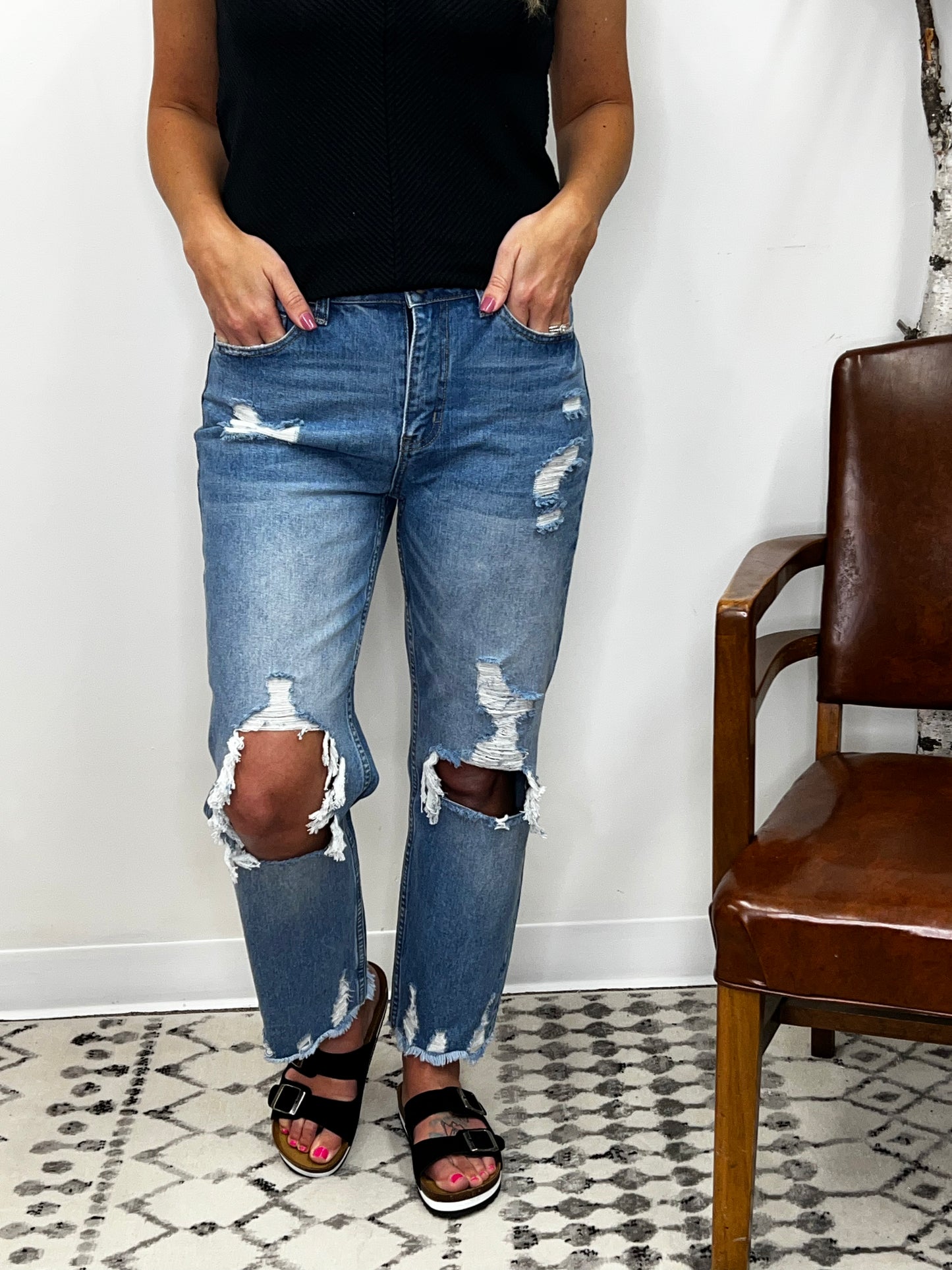 The Bay Ridge High Rise Straight Denim