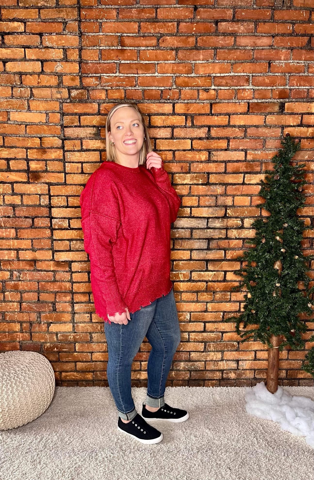 The Kayden Curvy Pocket Sweater