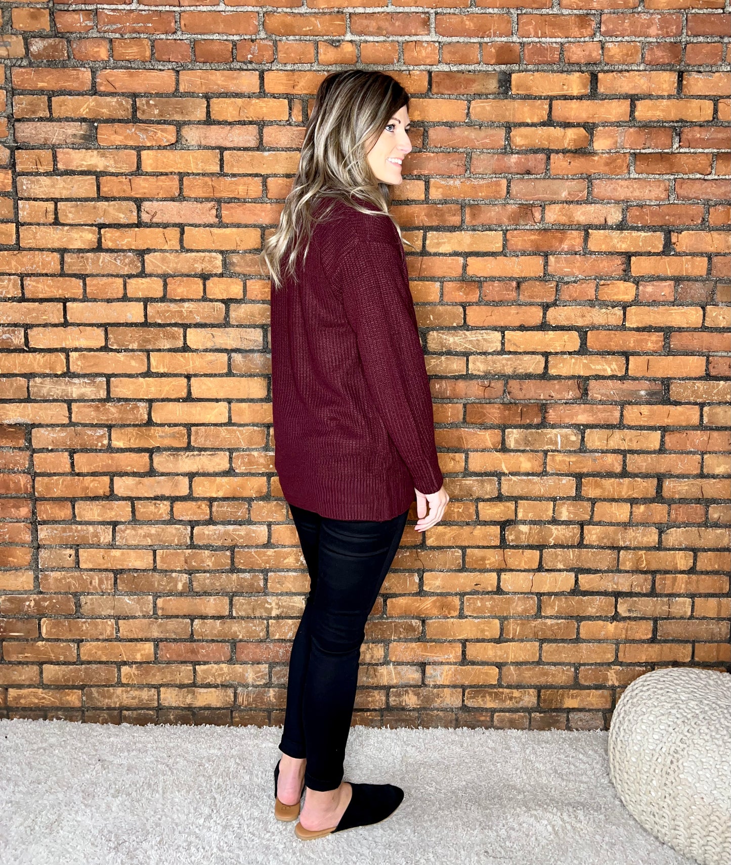 The Tinsley Burgundy Cardigan