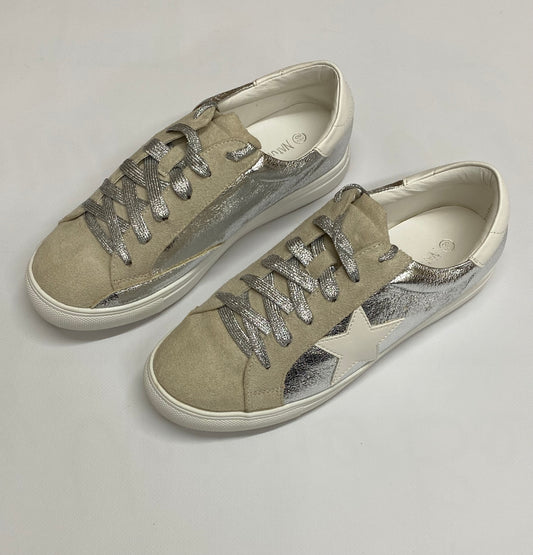 The Maia Silver Metallic Star Sneaker
