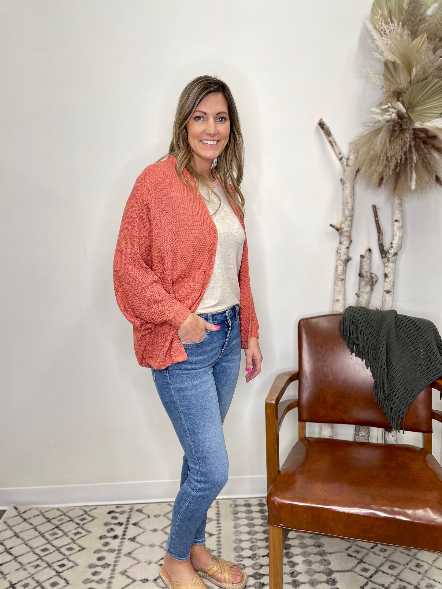 The Coral Oak Cocoon Cardigan