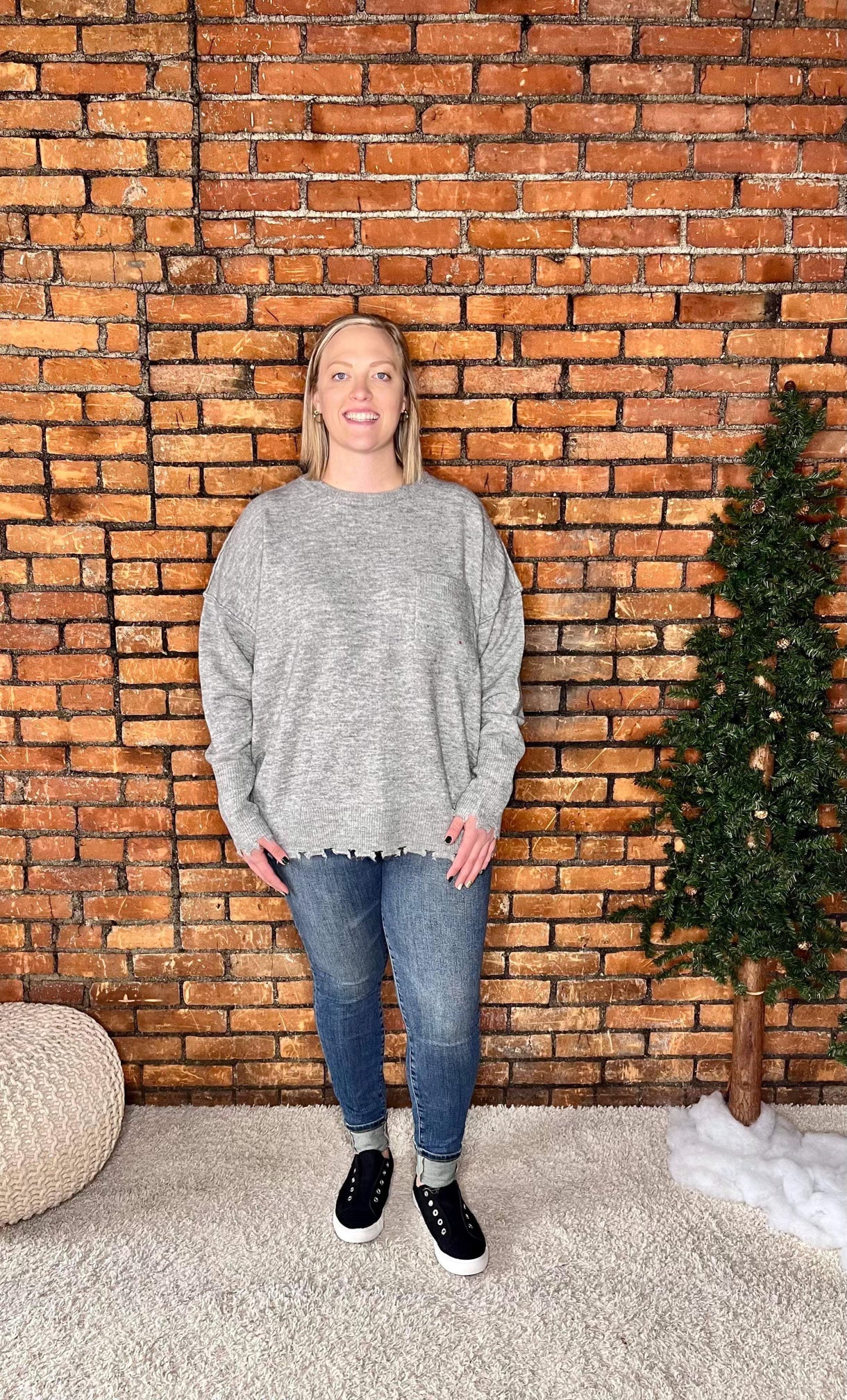 The Kayden Curvy Pocket Sweater