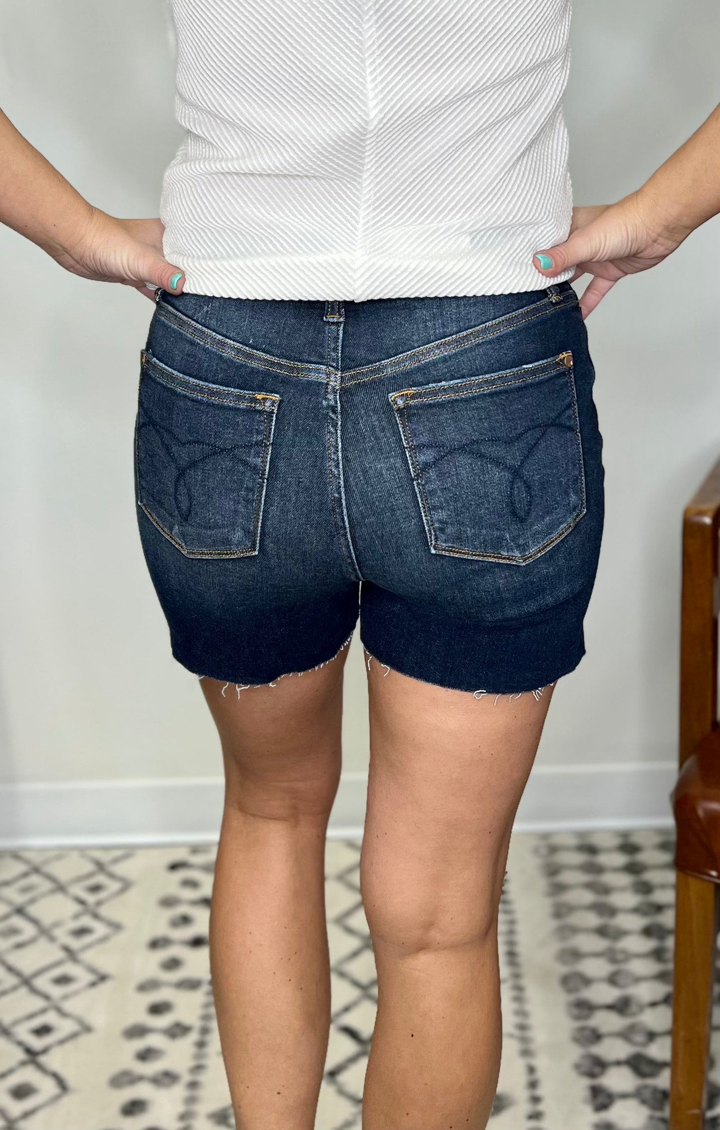 The Dark Wash Judy Blue Cut Off Shorts