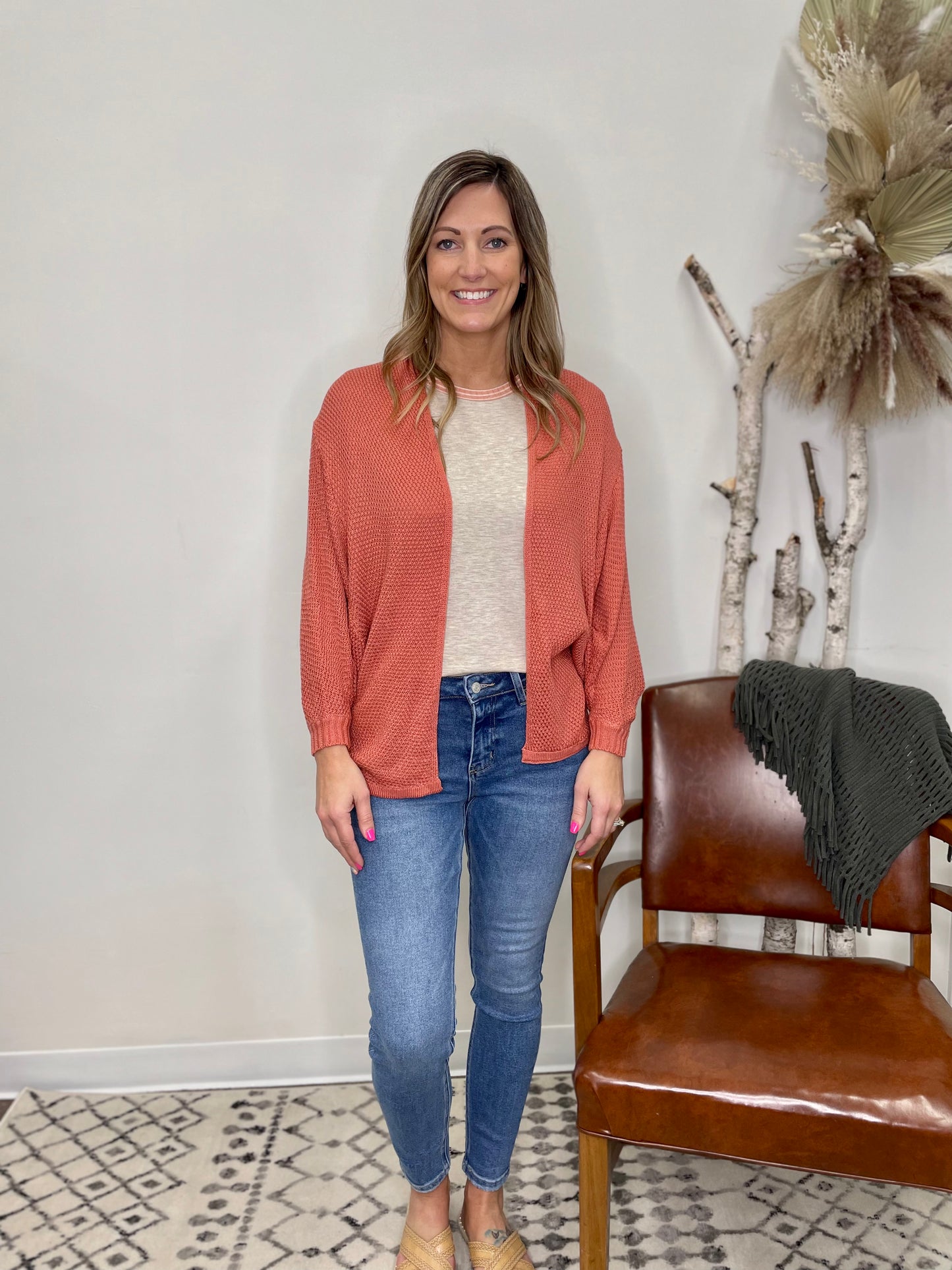 The Coral Oak Cocoon Cardigan