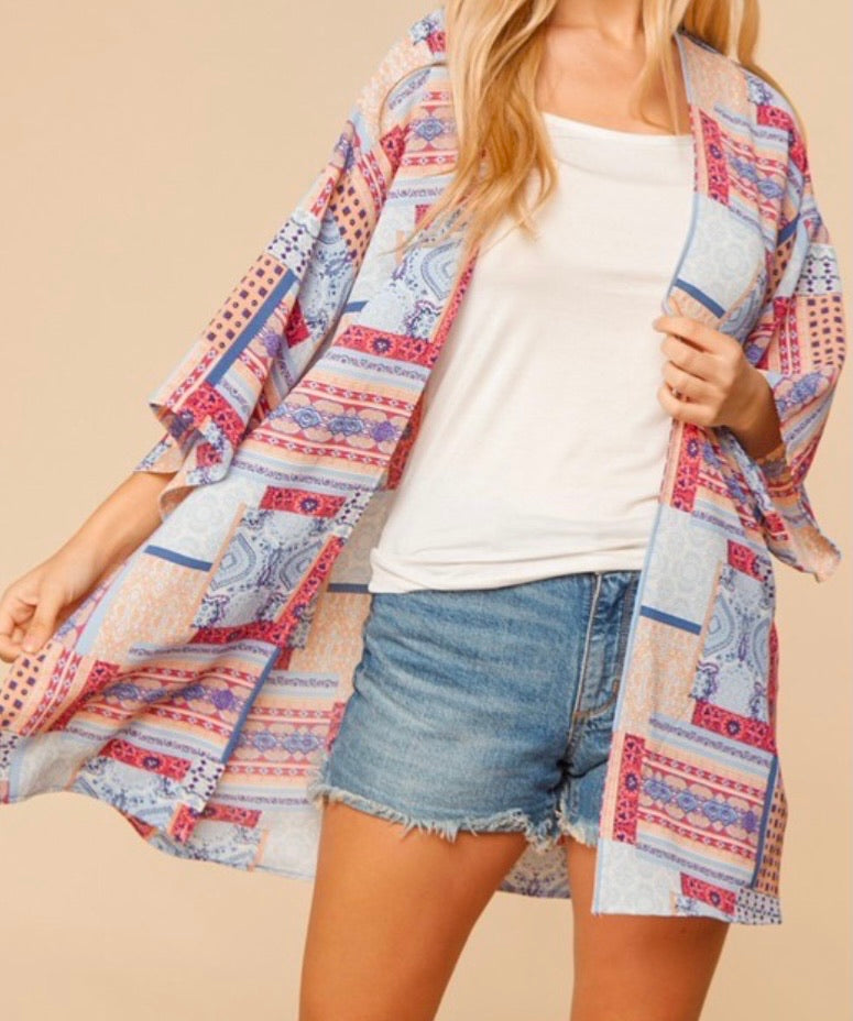 Lorena Curvy Patchwork Kimono