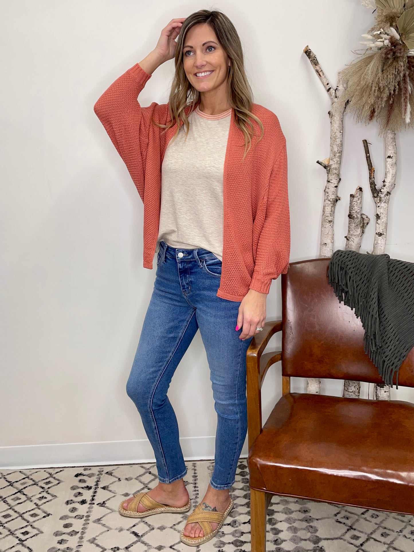 The Coral Oak Cocoon Cardigan