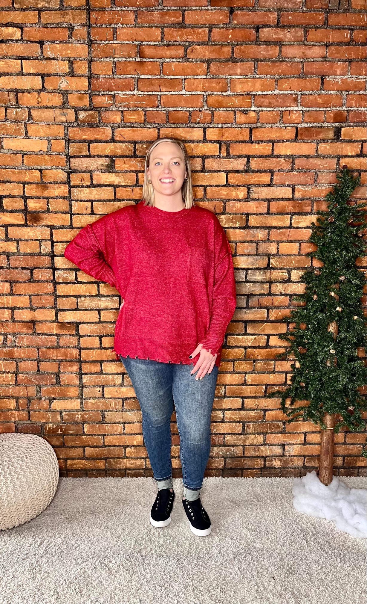 The Kayden Curvy Pocket Sweater