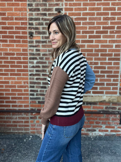 The Melia Color Block Knit Sweater