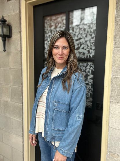 The Mayline Oversized Cargo Denim Jacket