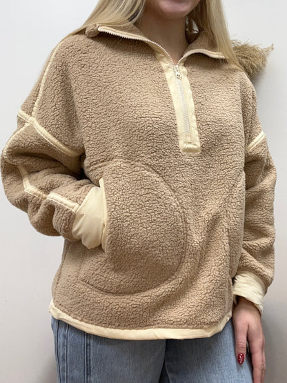 The Aspen Mocha 1/2 Zip Sherpa