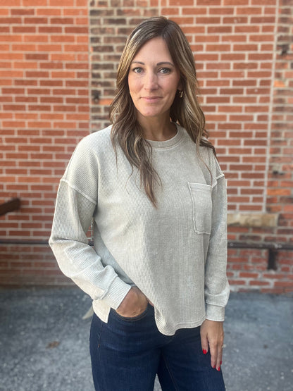 The Blair Ribbed Long Sleeve Knit Top