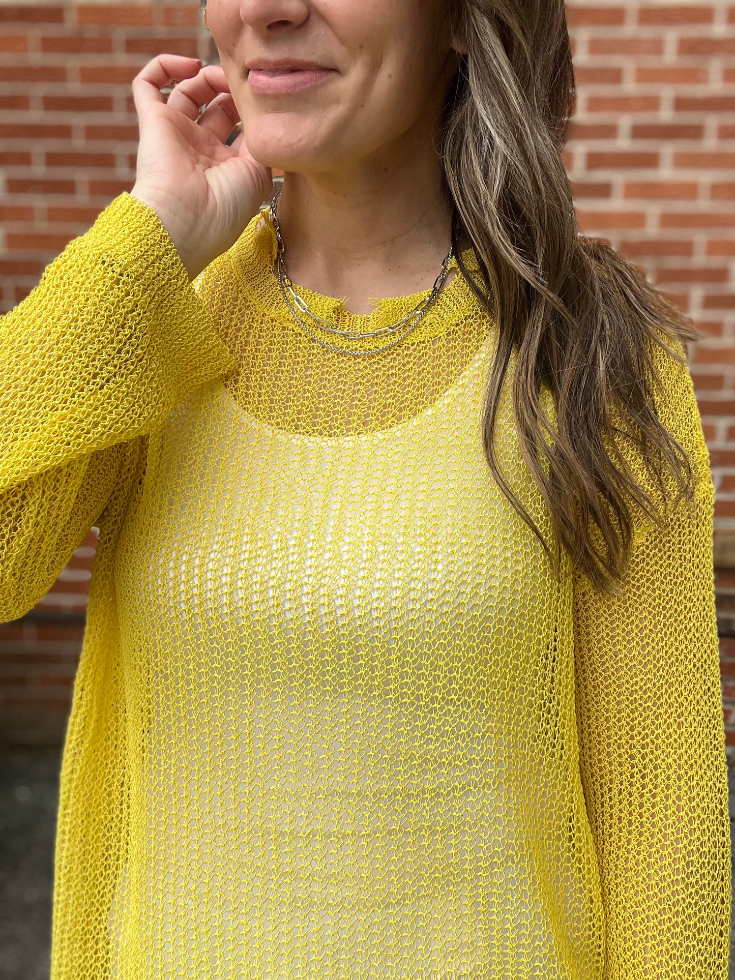 The Marlowe Crochet Knit Long Sleeve Top