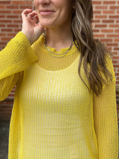 The Marlowe Crochet Knit Long Sleeve Top