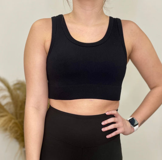 The Blaire Cropped Ribbed Bra