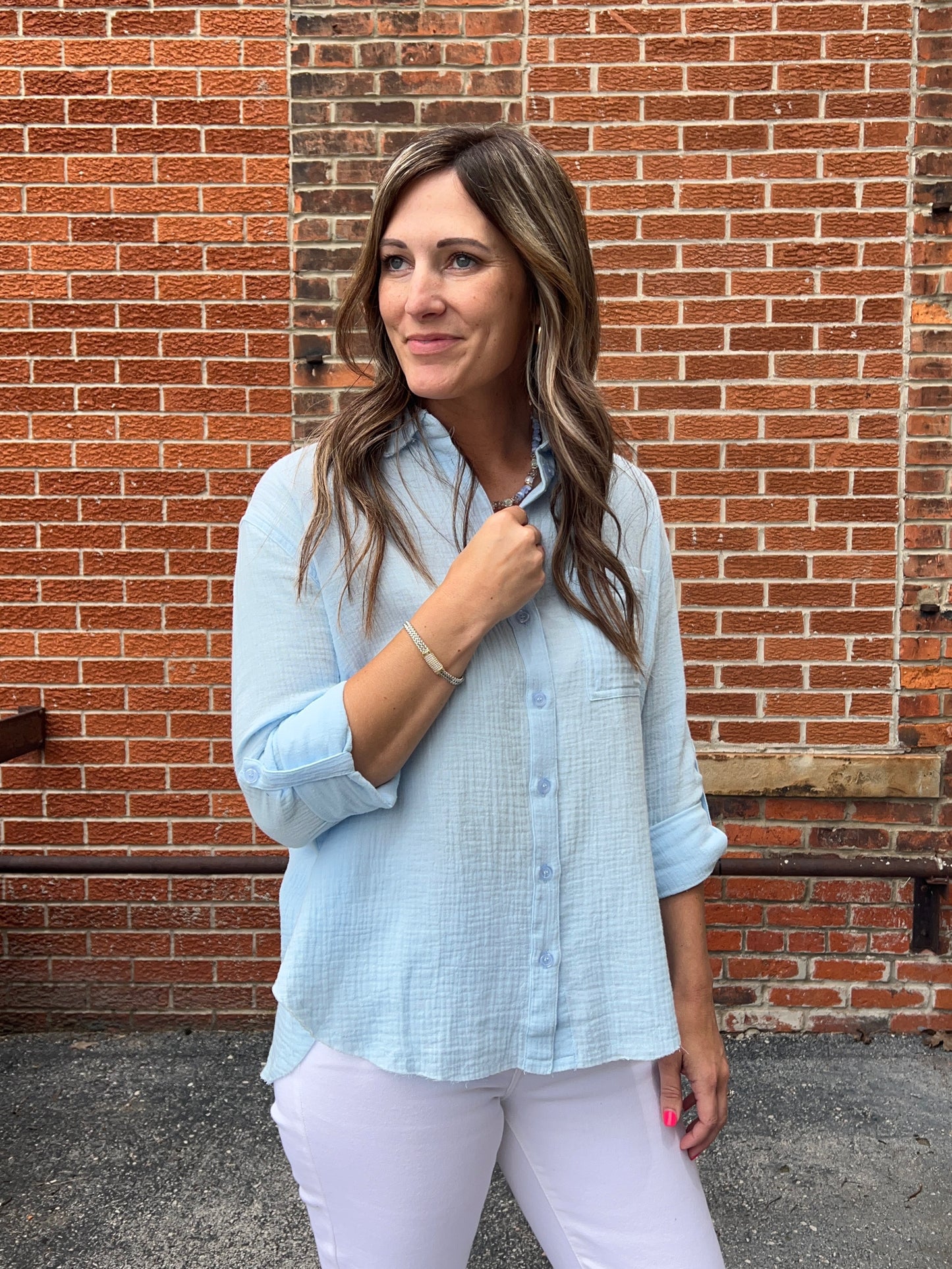 The Emory Gauze Collared Button Down