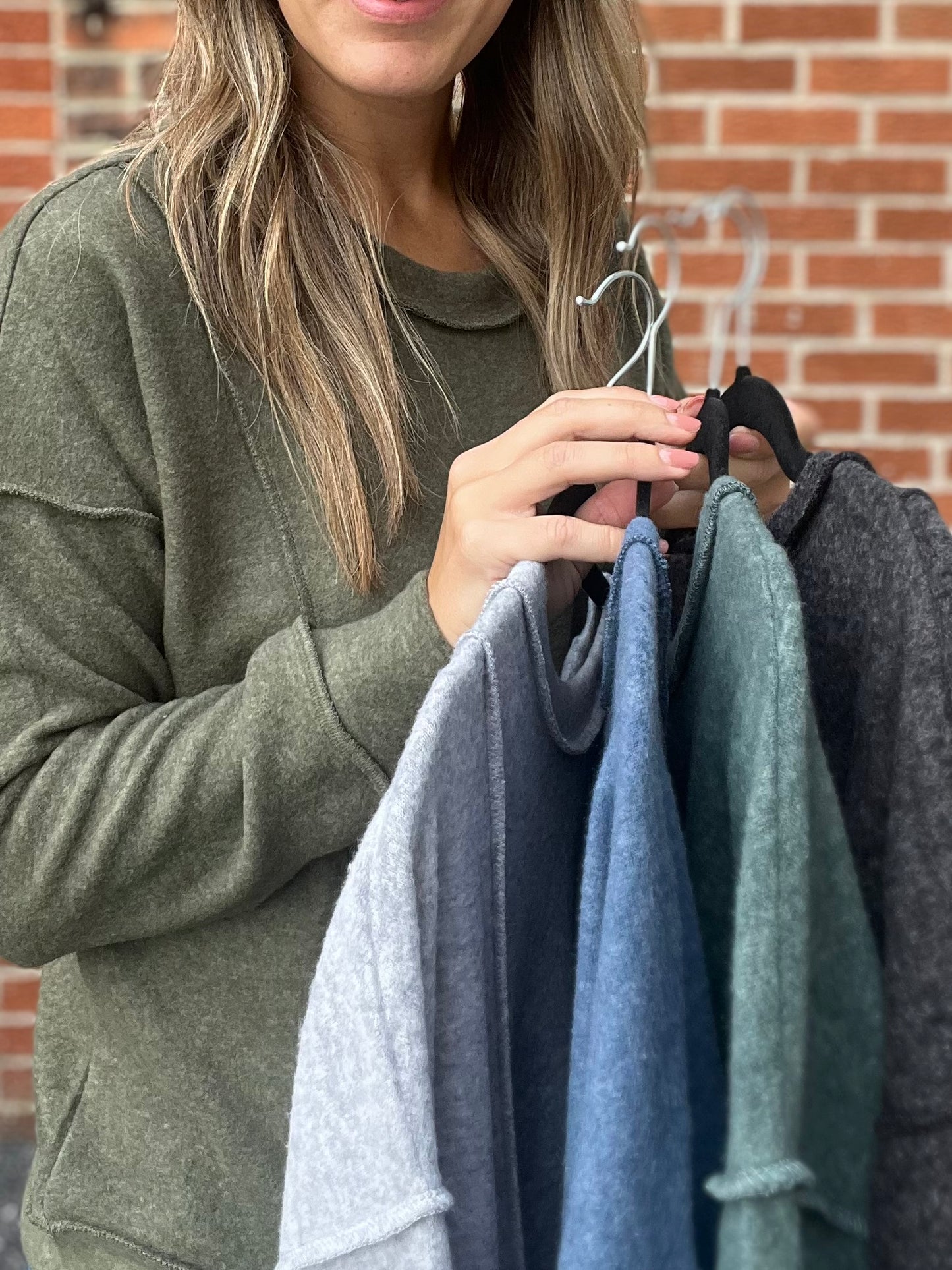 The Malia Brushed Hacci Long Sleeve Top