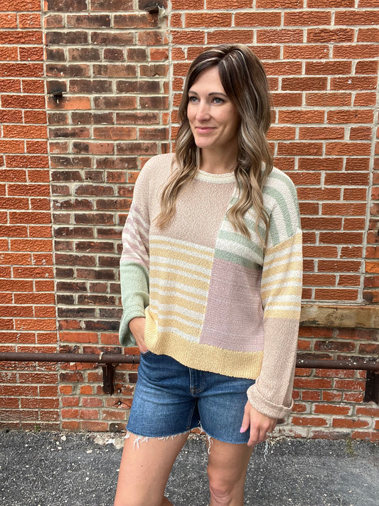 The Quincey Color Block Knit Top