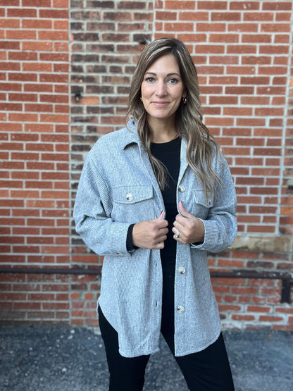 The Akira Brushed Ribbed Knit Shacket