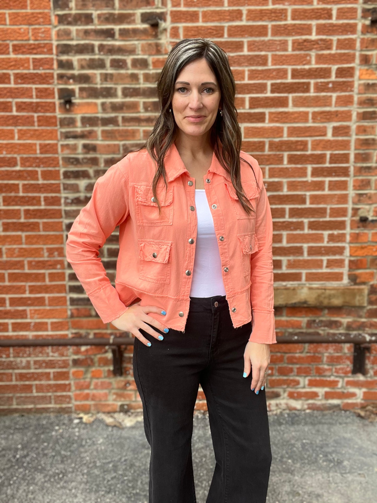 The Halyra Cotton Utility Crop Jacket