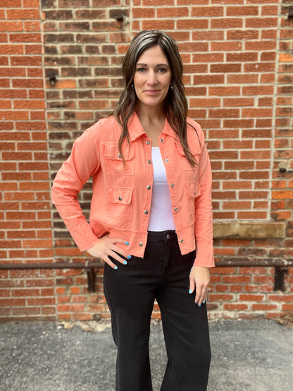 The Halyra Cotton Utility Crop Jacket