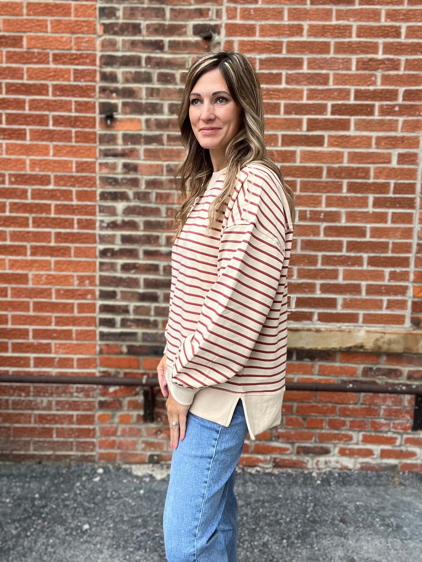 The Rossford Oversized Striped Pullover