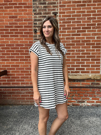 The Adira Stripped Textured Dress