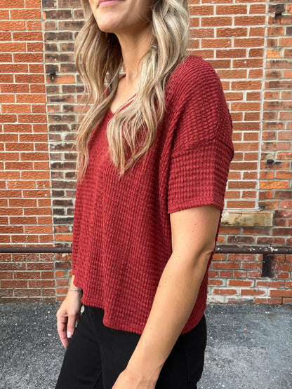 The Hazee Waffle Knit Top