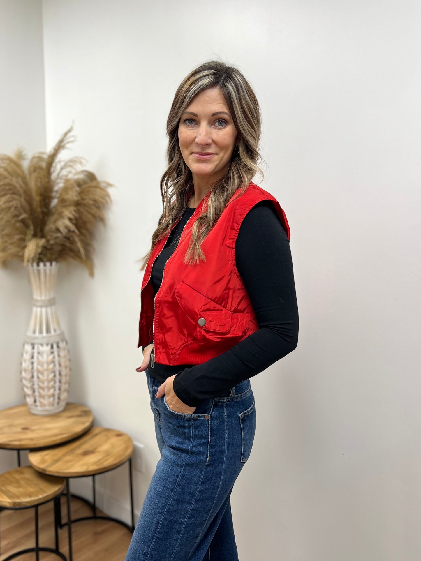 The Red Eve Bomber Vest