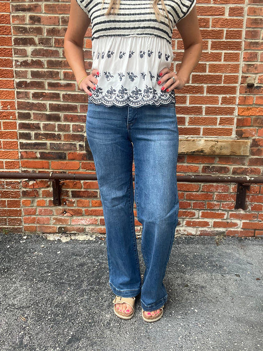 The Skylee High Rise Wide Leg Jeans