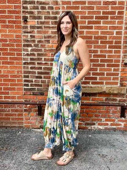 The Madison Sleeveless Tie Dye Jumpsuit