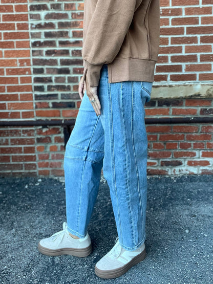 The Kate Barrel Leg Light Wash Jeans