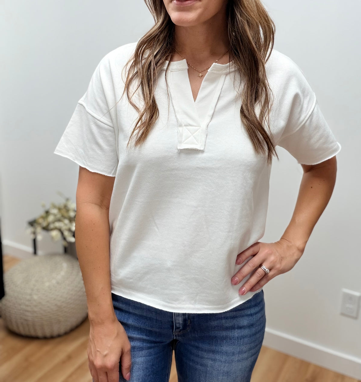 The Addyson French Terry Split Top