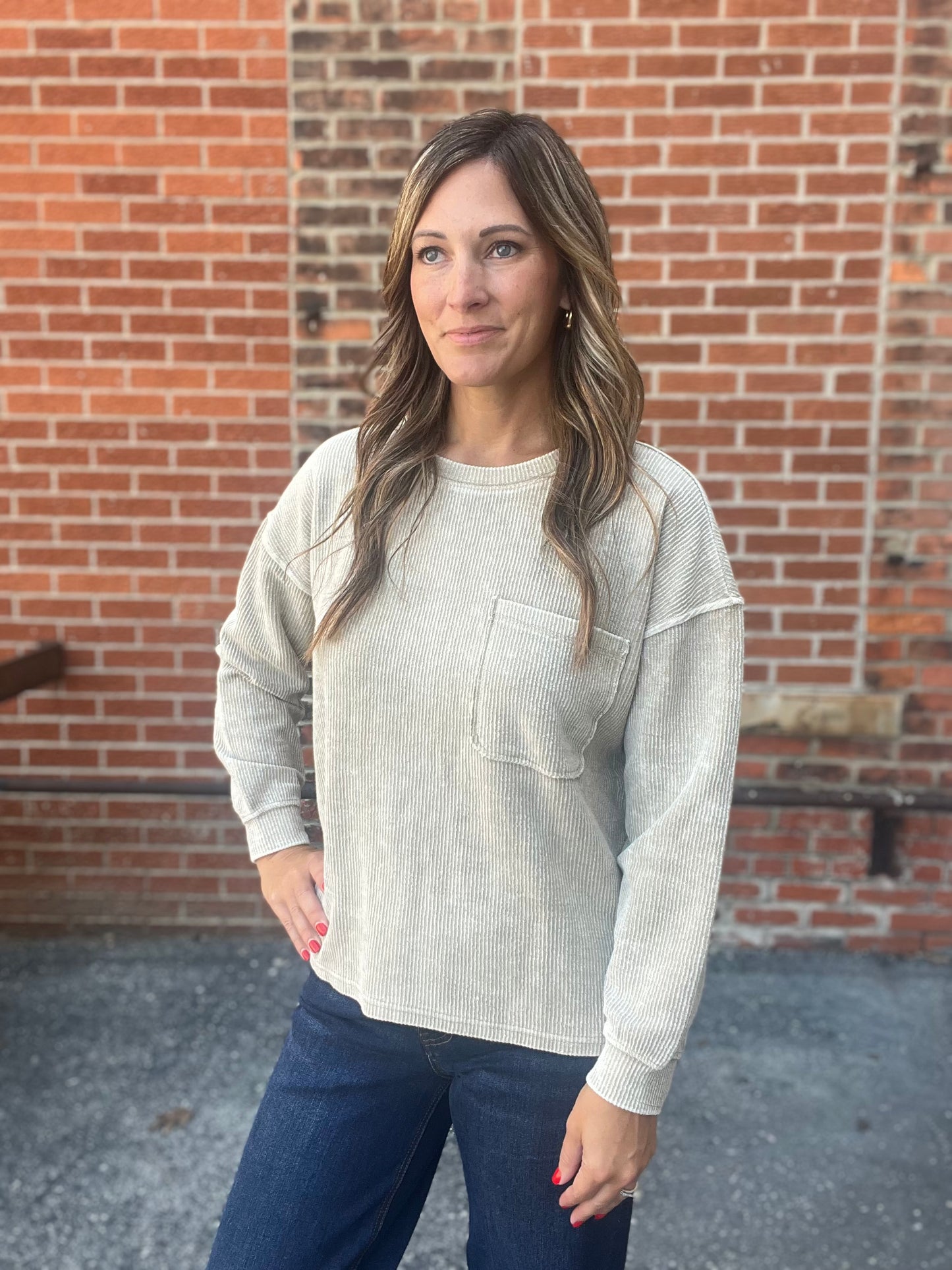 The Blair Ribbed Long Sleeve Knit Top